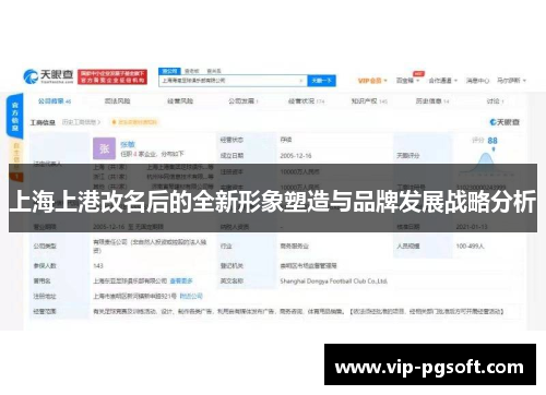 上海上港改名后的全新形象塑造与品牌发展战略分析